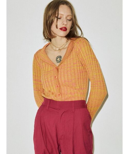 jouetie（ジュエティ）の「ブラウスリブニット（ニット/セーター・レディース・ブラック/パープル/ピンク・MEDIUM）」の14枚目の写真