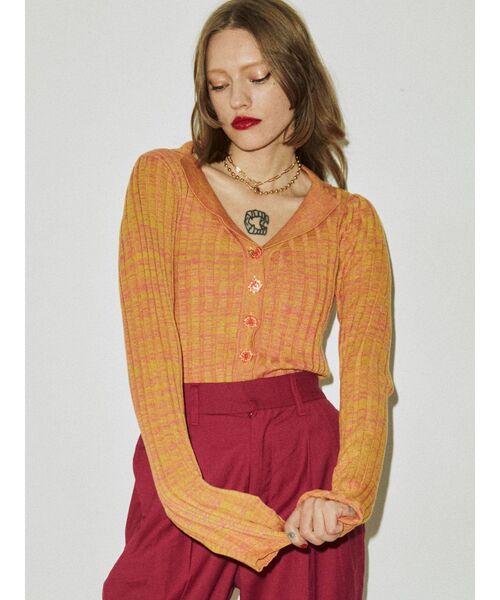 jouetie（ジュエティ）の「ブラウスリブニット（ニット/セーター・レディース・ブラック/パープル/ピンク・MEDIUM）」の11枚目の写真