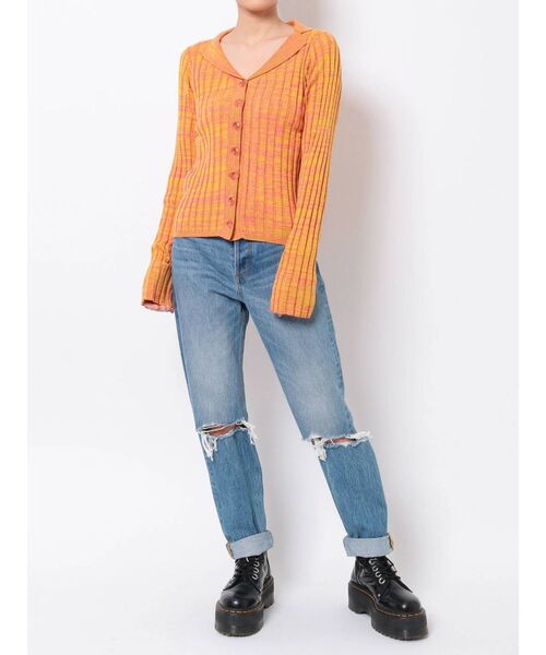 jouetie（ジュエティ）の「ブラウスリブニット（ニット/セーター・レディース・ブラック/パープル/ピンク・MEDIUM）」の6枚目の写真