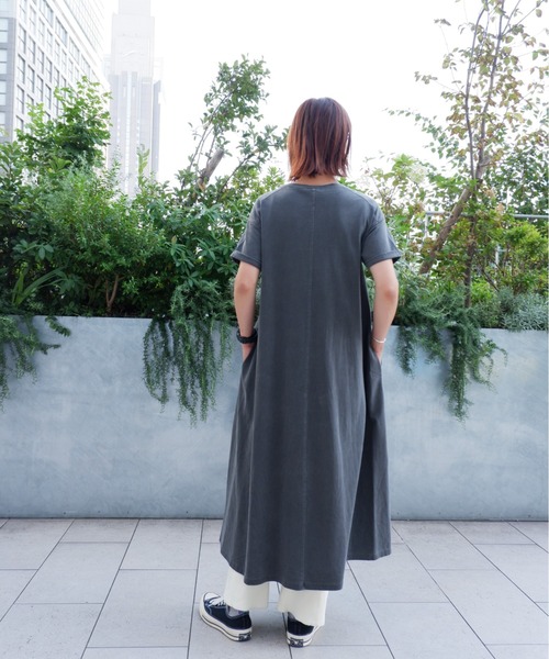 MANASTASH(マナスタッシュ)の「MANASTASH/マナスタッシュ W's PIGMENT FLARE DRESS ウィメンズ ピグメントフレアワンピース(ワンピース・レディース・ブラック/ベージュ/グリーン・MEDIUM)」の11枚目の写真