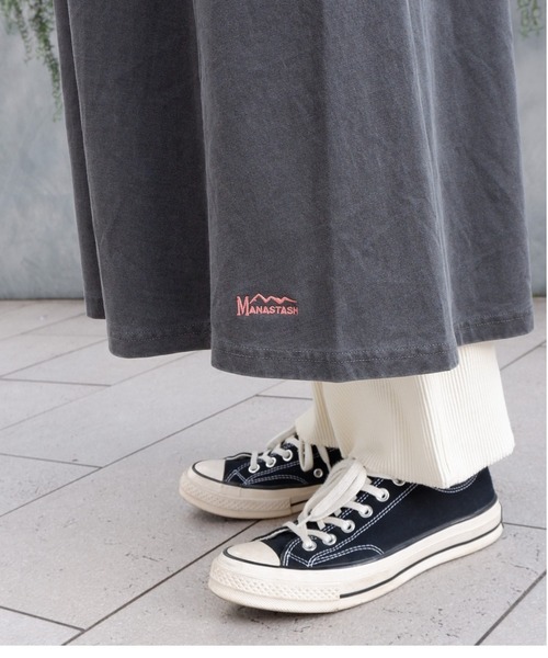 MANASTASH(マナスタッシュ)の「MANASTASH/マナスタッシュ W's PIGMENT FLARE DRESS ウィメンズ ピグメントフレアワンピース(ワンピース・レディース・ブラック/ベージュ/グリーン・MEDIUM)」の10枚目の写真