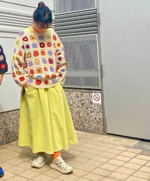 MANASTASH(マナスタッシュ)の「MANASTASH/マナスタッシュ W's PIGMENT FLARE DRESS ウィメンズ ピグメントフレアワンピース(ワンピース・レディース・ブラック/ベージュ/グリーン・MEDIUM)」の12枚目の写真