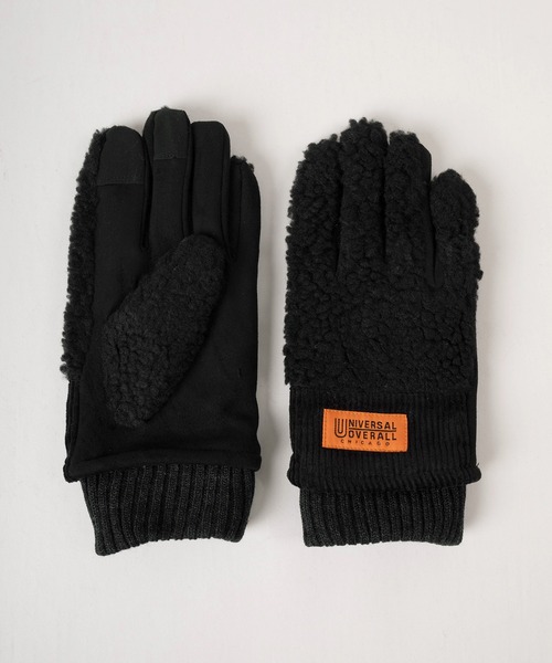 UNIVERSAL OVERALL（ユニバーサルオーバーオール）の「【79】【UNIVERSAL OVERALL/ユニバーサルオーバーオール】ブランドロゴ ボア切替えグローブ/ スマートフォン対応/手袋/防寒（手袋・メンズ・ブラウン/アイボリー/ブラック/グレー/アイボリー系/ブラウン系/グレー系1/グレー系/ブラック系・FREE）」の11枚目の写真