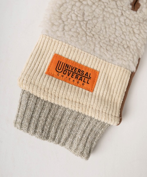 UNIVERSAL OVERALL（ユニバーサルオーバーオール）の「【79】【UNIVERSAL OVERALL/ユニバーサルオーバーオール】ブランドロゴ ボア切替えグローブ/ スマートフォン対応/手袋/防寒（手袋・メンズ・ブラウン/アイボリー/ブラック/グレー/アイボリー系/ブラウン系/グレー系1/グレー系/ブラック系・FREE）」の14枚目の写真