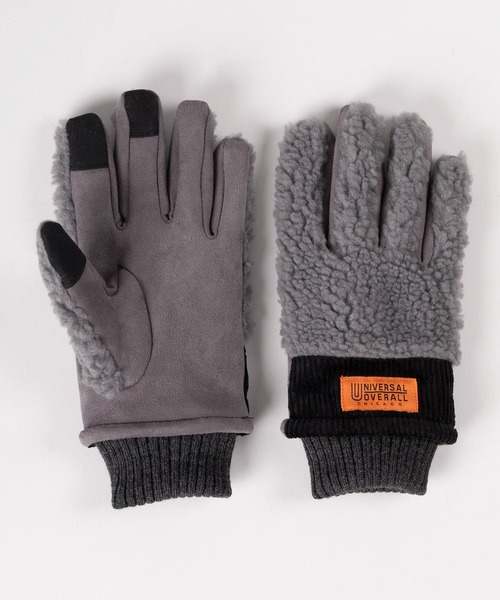 UNIVERSAL OVERALL（ユニバーサルオーバーオール）の「【79】【UNIVERSAL OVERALL/ユニバーサルオーバーオール】ブランドロゴ ボア切替えグローブ/ スマートフォン対応/手袋/防寒（手袋・メンズ・ブラウン/アイボリー/ブラック/グレー/アイボリー系/ブラウン系/グレー系1/グレー系/ブラック系・FREE）」の18枚目の写真