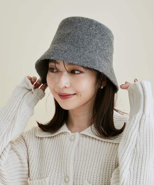VIS(ビス)の「【UVケア】ウールバケットハット(ハット・レディース・チャコールグレー/ブラック/ブラウン系その他3・FREE)」の13枚目の写真