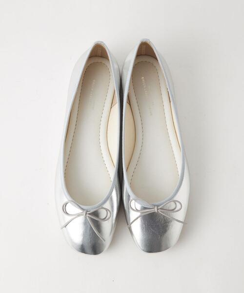 green label relaxing（グリーンレーベルリラクシング）の「スクエア バレエシューズ（バレエシューズ・レディース・ブラック/シルバー/オフホワイト/オレンジ/ゴールド・24cm/23.5cm/25.5cm/23cm/24.5cm/22.5cm/25cm）」の4枚目の写真