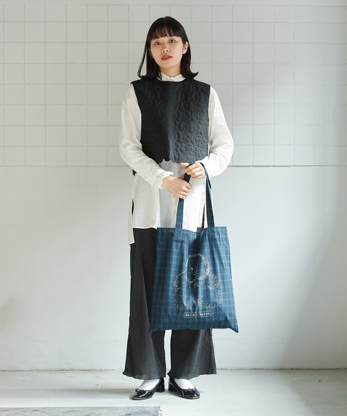 bulle de savon（ビュルデサボン）の「≪WEB限定≫ lovely bear トートバッグ（エコバッグ/サブバッグ・レディース・チェック・FREE）」の3枚目の写真
