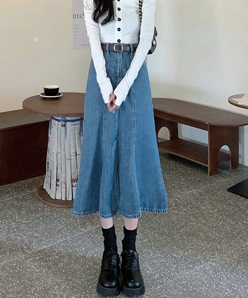 Urge フロントスリット マーメイド デニムスカート