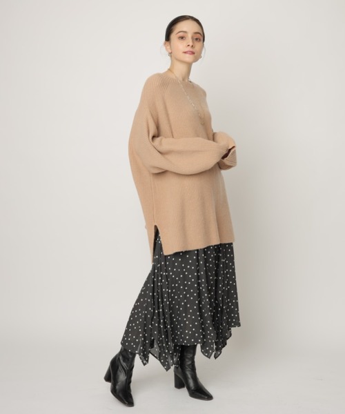 oeuf doux（ウフ ドゥー）の「スリットマチスカート（スカート・レディース・ブラック/モカ・34/36/38）」の2枚目の写真