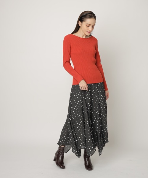 oeuf doux（ウフ ドゥー）の「スリットマチスカート（スカート・レディース・ブラック/モカ・34/36/38）」の4枚目の写真