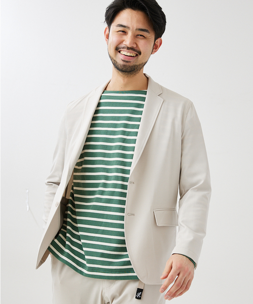 417 EDIFICE（フォーワンセブンエディフィス）の「【Reflax】 ウェザーストレッチジャケット【セットアップ着用可能】（テーラードジャケット・メンズ・キナリ/ブラック/カーキ/ネイビー・SMALL/MEDIUM/LARGE）」の2枚目の写真