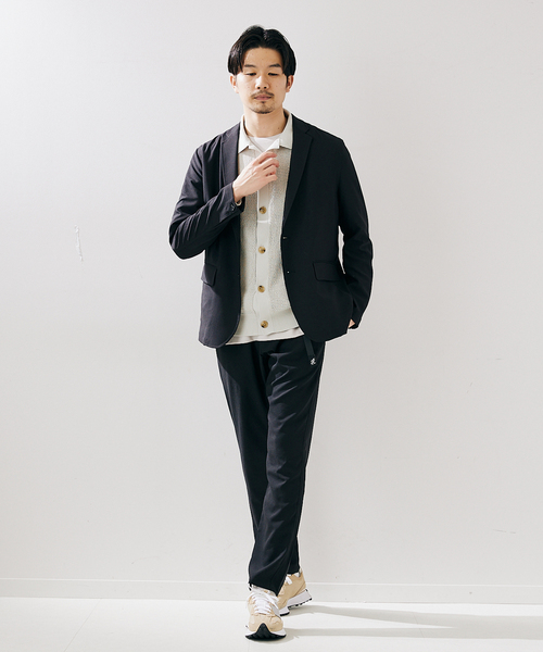 417 EDIFICE（フォーワンセブンエディフィス）の「【Reflax】 ウェザーストレッチジャケット【セットアップ着用可能】（テーラードジャケット・メンズ・キナリ/ブラック/カーキ/ネイビー・SMALL/MEDIUM/LARGE）」の11枚目の写真