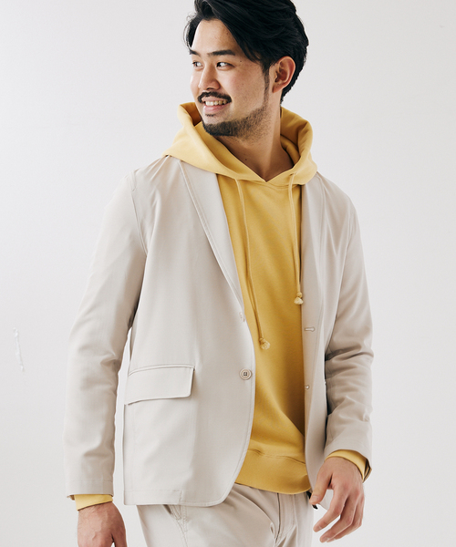 417 EDIFICE（フォーワンセブンエディフィス）の「【Reflax】 ウェザーストレッチジャケット【セットアップ着用可能】（テーラードジャケット・メンズ・キナリ/ブラック/カーキ/ネイビー・SMALL/MEDIUM/LARGE）」の16枚目の写真