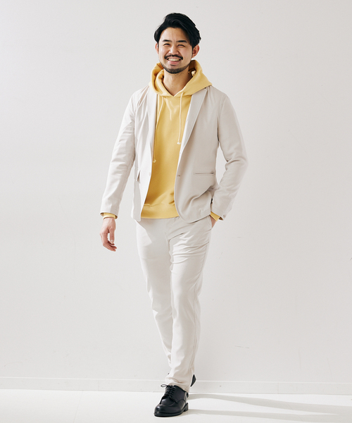 417 EDIFICE（フォーワンセブンエディフィス）の「【Reflax】 ウェザーストレッチジャケット【セットアップ着用可能】（テーラードジャケット・メンズ・キナリ/ブラック/カーキ/ネイビー・SMALL/MEDIUM/LARGE）」の18枚目の写真