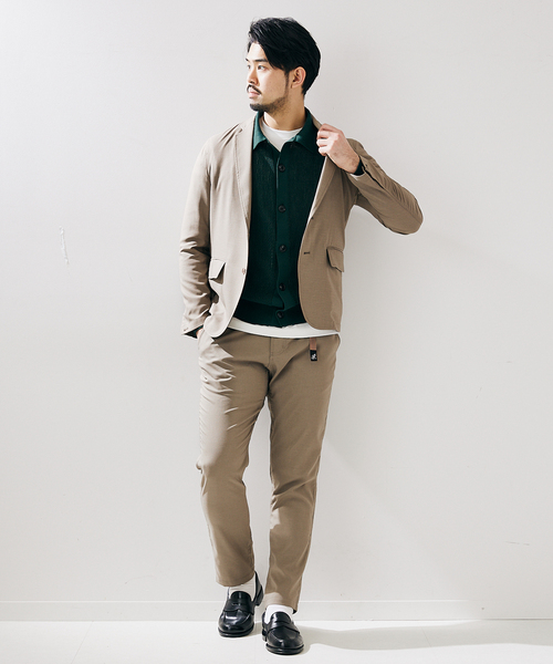 417 EDIFICE（フォーワンセブンエディフィス）の「【Reflax】 ウェザーストレッチジャケット【セットアップ着用可能】（テーラードジャケット・メンズ・キナリ/ブラック/カーキ/ネイビー・SMALL/MEDIUM/LARGE）」の20枚目の写真