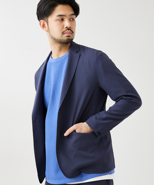 417 EDIFICE（フォーワンセブンエディフィス）の「【Reflax】 ウェザーストレッチジャケット【セットアップ着用可能】（テーラードジャケット・メンズ・キナリ/ブラック/カーキ/ネイビー・SMALL/MEDIUM/LARGE）」の21枚目の写真