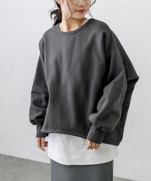 PUAL CE CIN | 裏起毛袖ボリュームBIGプルオーバー(スウェット)