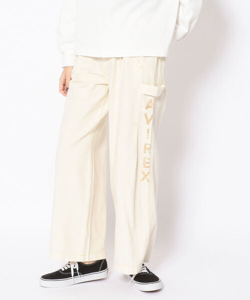 AVIREX（アヴィレックス）の「【Women's】TYPE BLUE WIDE DENIM PANTS/ タイプブルー ワイドデニムパンツ（デニムパンツ・レディース・ホワイト/その他/ブルー系その他・SMALL/MEDIUM）」の2枚目の写真