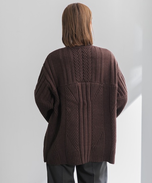 AMERICAN RAG CIE（アメリカンラグシー）の「ケーブルミックスニット（ニット/セーター・レディース・ライトグレー/ブラック/ブラウン・FREE）」の21枚目の写真