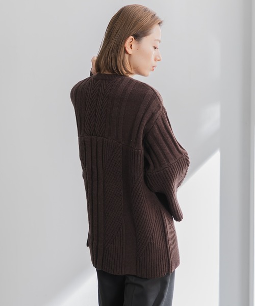 AMERICAN RAG CIE（アメリカンラグシー）の「ケーブルミックスニット（ニット/セーター・レディース・ライトグレー/ブラック/ブラウン・FREE）」の22枚目の写真