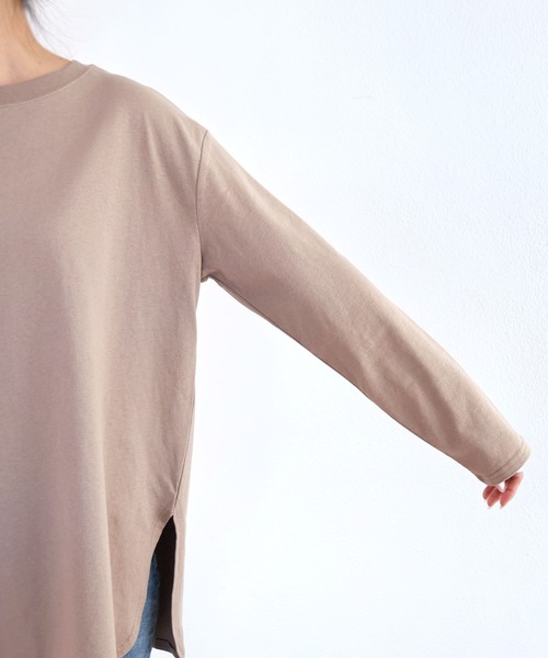 andme(アンドミー)の「USAコットン裏微起毛オーバーサイズ長袖Tシャツ(Tシャツ/カットソー・レディース・ブラック/ベージュ/オフホワイト/チャコールグレー/キナリ・M/S)」の21枚目の写真