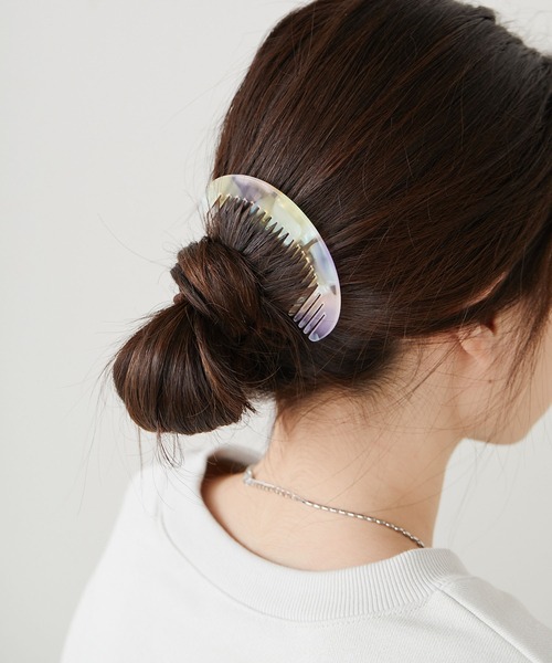 CIAOPANIC TYPY（チャオパニックティピー）の「lilマーブルヘアコーム（その他ヘアアクセサリー・レディース・イエロー/ベージュ/グレー・ONE SIZE）」の3枚目の写真