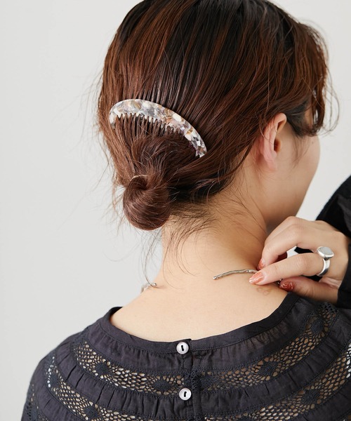 CIAOPANIC TYPY（チャオパニックティピー）の「lilマーブルヘアコーム（その他ヘアアクセサリー・レディース・イエロー/ベージュ/グレー・ONE SIZE）」の5枚目の写真