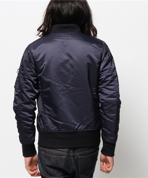 SHIPS JET BLUE（シップスジェットブルー）の「JB: ナイロン ツイルMA-1 ジャケット 15SS（ミリタリージャケット・メンズ・ネイビー/オリーブ・LARGE/MEDIUM/SMALL）」の12枚目の写真