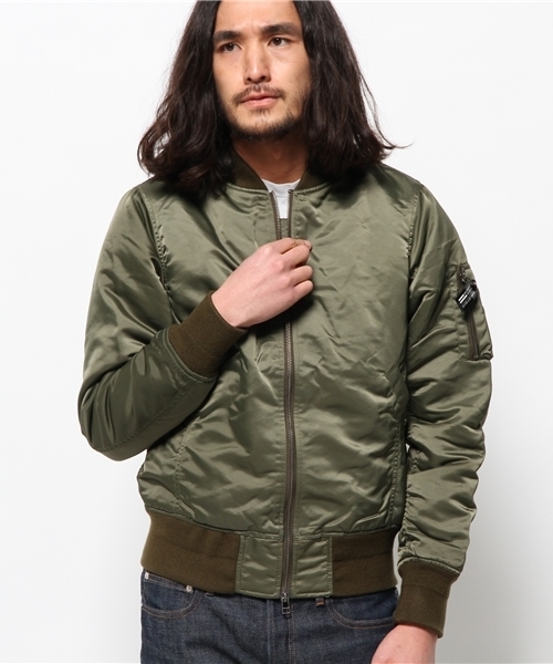 SHIPS JET BLUE（シップスジェットブルー）の「JB: ナイロン ツイルMA-1 ジャケット 15SS（ミリタリージャケット・メンズ・ネイビー/オリーブ・LARGE/MEDIUM/SMALL）」の15枚目の写真