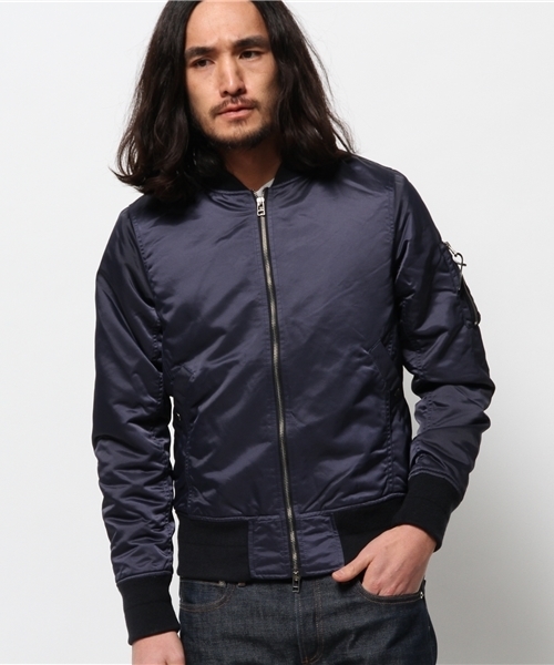 SHIPS JET BLUE（シップスジェットブルー）の「JB: ナイロン ツイルMA-1 ジャケット 15SS（ミリタリージャケット・メンズ・ネイビー/オリーブ・LARGE/MEDIUM/SMALL）」の16枚目の写真