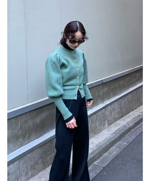 MOUSSY（マウジー）の「TUCK SLEEVE カーディガン（カーディガン/ボレロ・レディース・ブラウン/ブラック/ライトカーキ/アイボリー・FREE）」の9枚目の写真