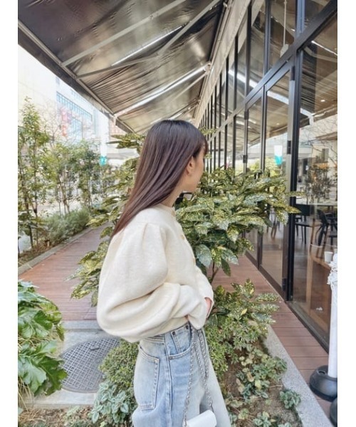 MOUSSY（マウジー）の「TUCK SLEEVE カーディガン（カーディガン/ボレロ・レディース・ブラウン/ブラック/ライトカーキ/アイボリー・FREE）」の7枚目の写真