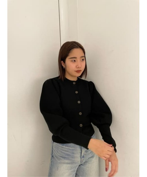 MOUSSY（マウジー）の「TUCK SLEEVE カーディガン（カーディガン/ボレロ・レディース・ブラウン/ブラック/ライトカーキ/アイボリー・FREE）」の13枚目の写真