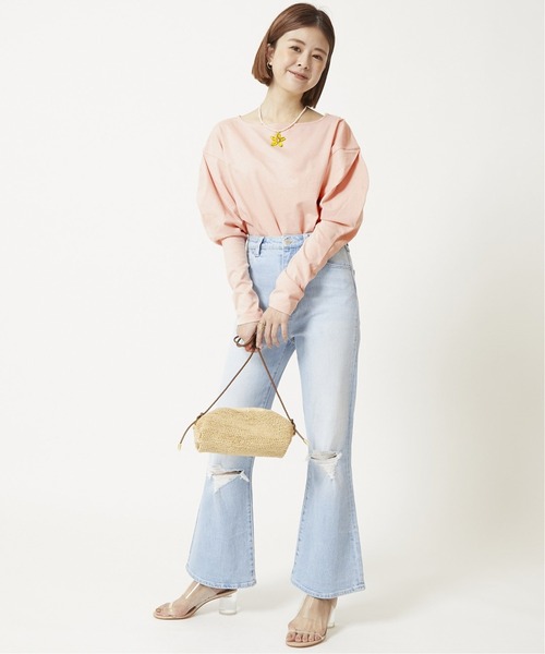 U by SPICK&SPAN(ユーバイスピックアンドスパン)の「タックスリーブプルオーバー◆(Tシャツ/カットソー・レディース・ライトグレー/ピンク・FREE)」の20枚目の写真
