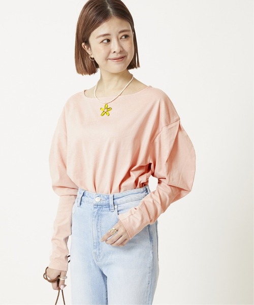 U by SPICK&SPAN(ユーバイスピックアンドスパン)の「タックスリーブプルオーバー◆(Tシャツ/カットソー・レディース・ライトグレー/ピンク・FREE)」の5枚目の写真
