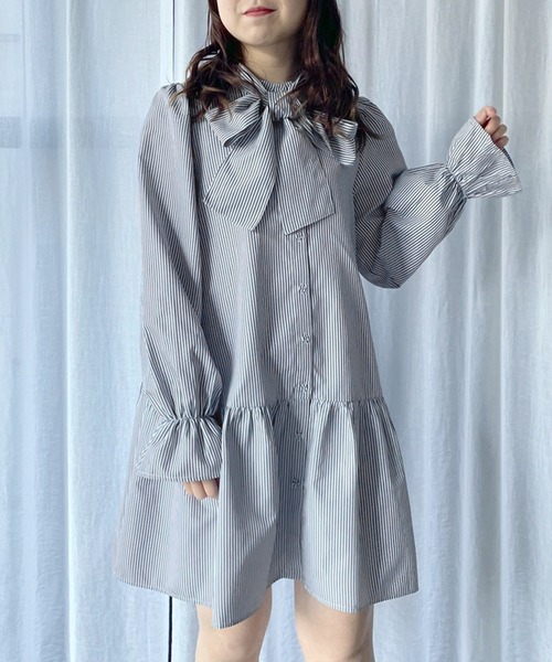 OLIVE des OLIVE オリーブデオリーブ ワンピース ミニワンピース セール】ノースリーブシャツミニワンピース（ワンピース