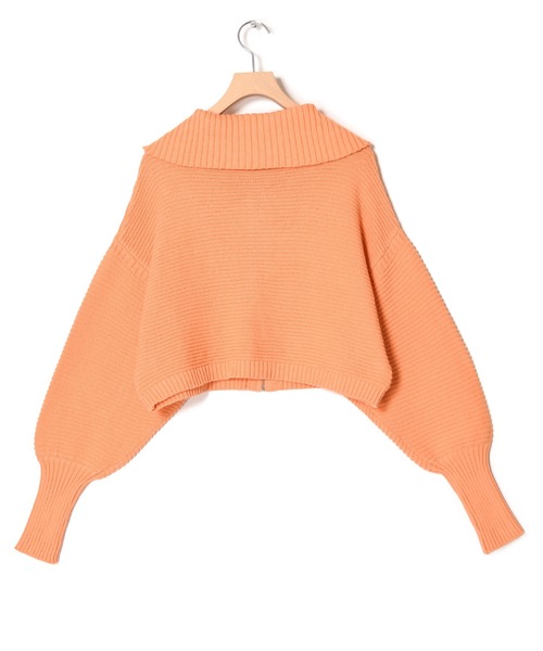 w closet（ダブルクローゼット）の「スタンドネックZIPカーディガン（カーディガン/ボレロ・レディース・オフホワイト/オレンジ/グリーン・FREE）」の4枚目の写真