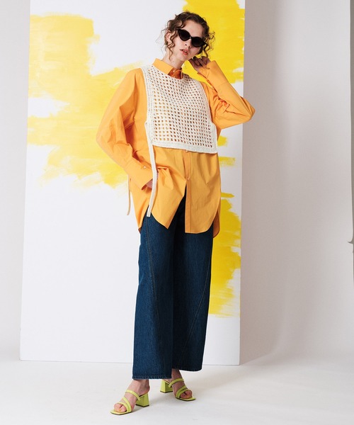 MAISON SPECIAL（メゾンスペシャル）の「オーガニックコットンオーバーチュニックシャツ【MAISON SPECIAL/メゾンスペシャル】（シャツ/ブラウス・レディース・ホワイト/ピンク/オレンジ/グリーン・FREE）」の8枚目の写真