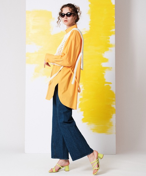 MAISON SPECIAL（メゾンスペシャル）の「オーガニックコットンオーバーチュニックシャツ【MAISON SPECIAL/メゾンスペシャル】（シャツ/ブラウス・レディース・ホワイト/ピンク/オレンジ/グリーン・FREE）」の7枚目の写真