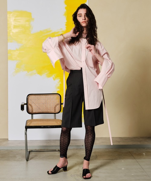 MAISON SPECIAL（メゾンスペシャル）の「オーガニックコットンオーバーチュニックシャツ【MAISON SPECIAL/メゾンスペシャル】（シャツ/ブラウス・レディース・ホワイト/ピンク/オレンジ/グリーン・FREE）」の18枚目の写真