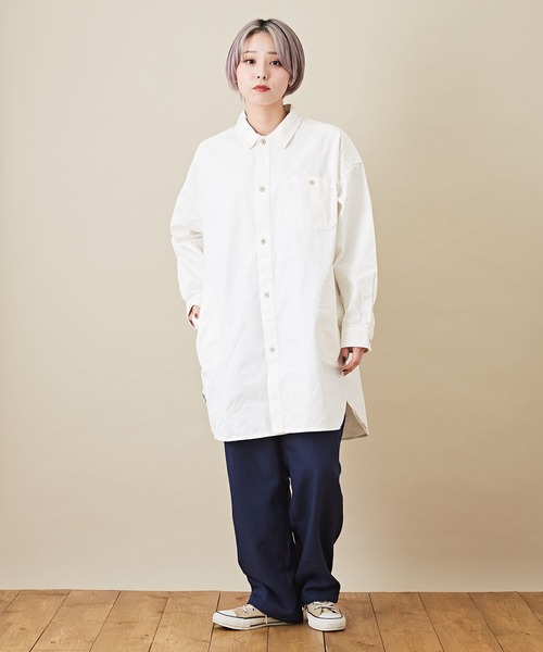 CUBE SUGAR(キューブシュガー)の「麻混スラブギャザーウエストゴムロングワークパンツ(その他パンツ・レディース・チャコールグレー/ネイビー/ナチュラル・M)」の7枚目の写真
