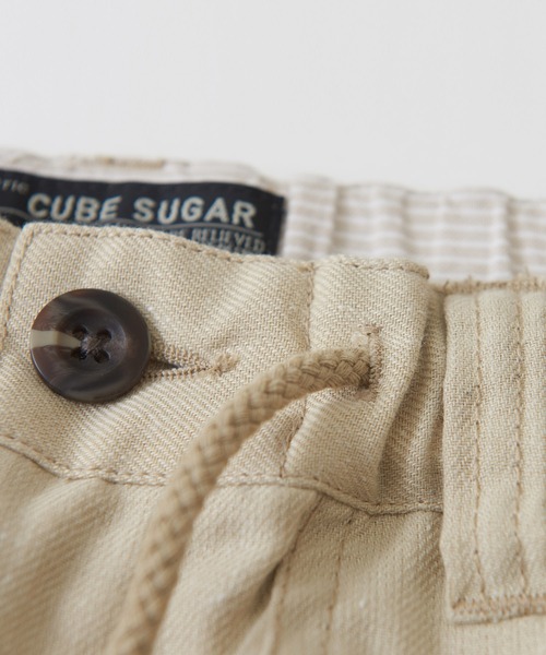 CUBE SUGAR(キューブシュガー)の「麻混スラブギャザーウエストゴムロングワークパンツ(その他パンツ・レディース・チャコールグレー/ネイビー/ナチュラル・M)」の15枚目の写真