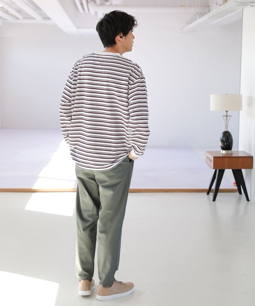 LAKOLE(ラコレ)の「マルチボーダー柄ロングTシャツ / 264620(Tシャツ/カットソー・メンズ・ホワイト/ネイビー/グリーン・MEDIUM/LARGE)」の13枚目の写真