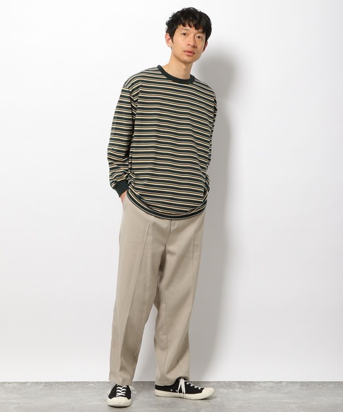 LAKOLE(ラコレ)の「マルチボーダー柄ロングTシャツ / 264620(Tシャツ/カットソー・メンズ・ホワイト/ネイビー/グリーン・MEDIUM/LARGE)」の16枚目の写真