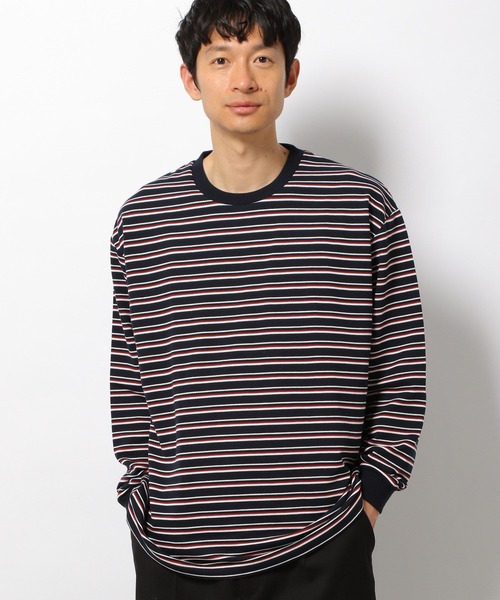 LAKOLE(ラコレ)の「マルチボーダー柄ロングTシャツ / 264620(Tシャツ/カットソー・メンズ・ホワイト/ネイビー/グリーン・MEDIUM/LARGE)」の20枚目の写真