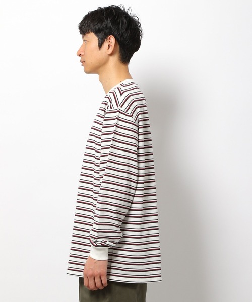 LAKOLE(ラコレ)の「マルチボーダー柄ロングTシャツ / 264620(Tシャツ/カットソー・メンズ・ホワイト/ネイビー/グリーン・MEDIUM/LARGE)」の17枚目の写真