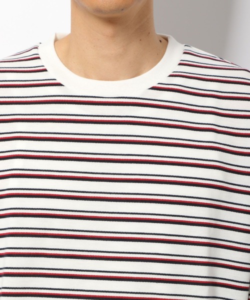 LAKOLE(ラコレ)の「マルチボーダー柄ロングTシャツ / 264620(Tシャツ/カットソー・メンズ・ホワイト/ネイビー/グリーン・MEDIUM/LARGE)」の9枚目の写真