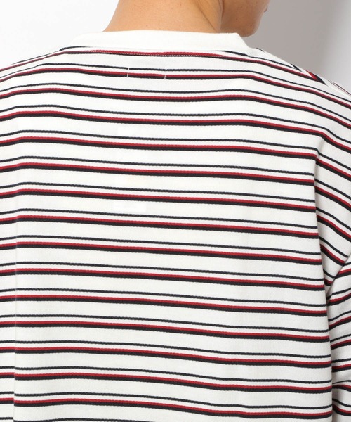 LAKOLE(ラコレ)の「マルチボーダー柄ロングTシャツ / 264620(Tシャツ/カットソー・メンズ・ホワイト/ネイビー/グリーン・MEDIUM/LARGE)」の21枚目の写真