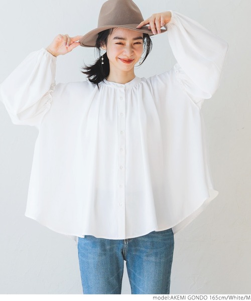 coca（coca）（コカ）の「袖フリルボリュームブラウス（シャツ/ブラウス・レディース・ホワイト/ブラック・M/L）」の11枚目の写真